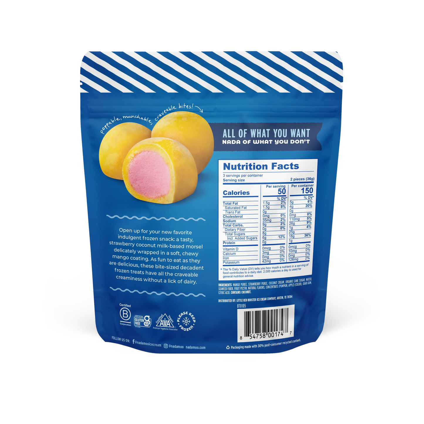 NadaMoo! Mango w/ Strawberry Bites