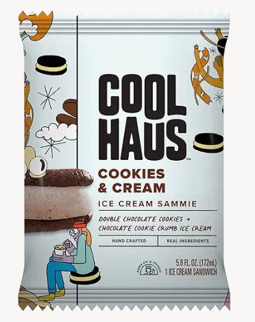 Healthy Goodness Coolhaus Cookies & Cream with Double Chocolate Cookie Ice Cream Sandwich
