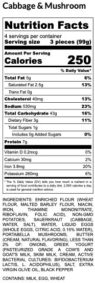 Jaju Cabbage & Mushroom Pierogi