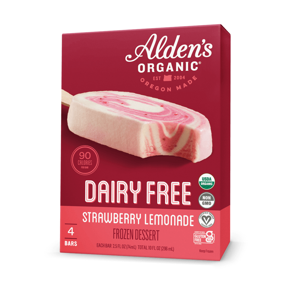 Alden's Organic Dairy Free Strawberry Lemonade Bar - 4 Pack
