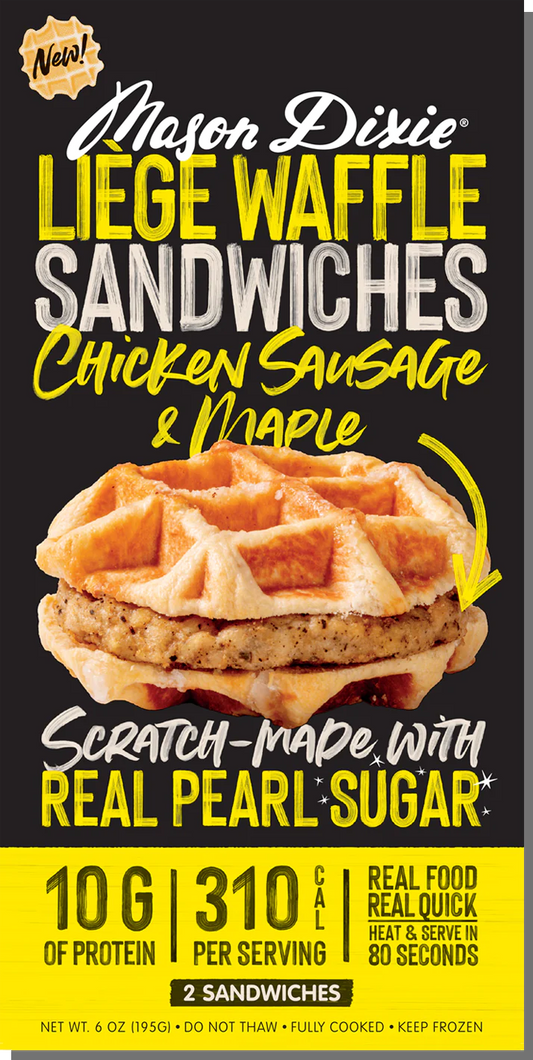 Mason Dixie Maple Liege Waffle Sandwich With Chicken Sausage - 2ct