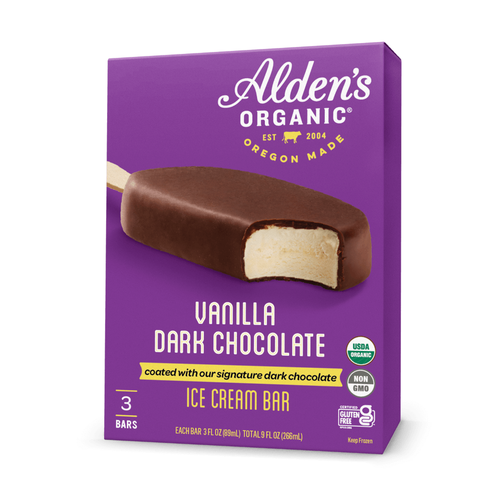 Alden's Organic Vanilla Dark Chocolate Ice Cream Bar - 3 Pack