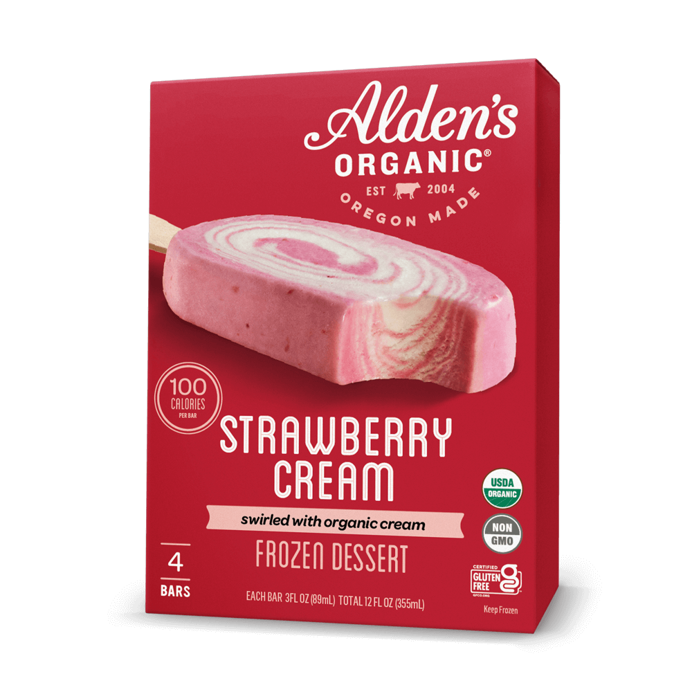 Alden's Organic Strawberry Cream Bar - 4 Pack