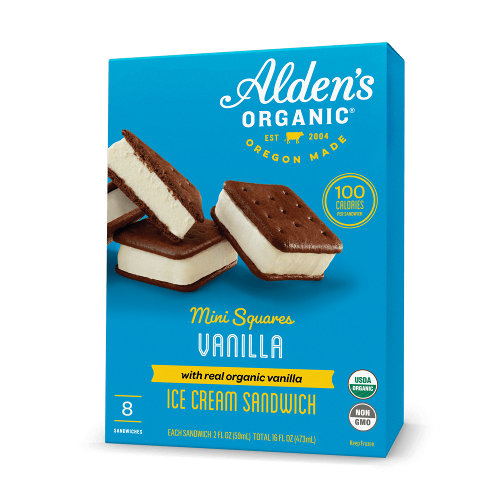Alden's Organic Vanilla Mini Square Sandwich - 8pk