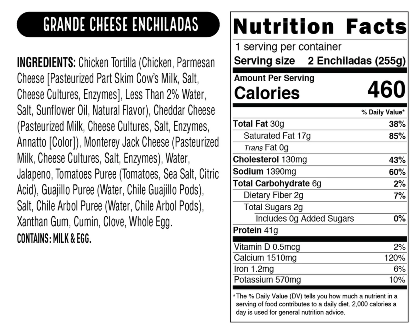 Real Good Foods Grande Cheese Enchiladas