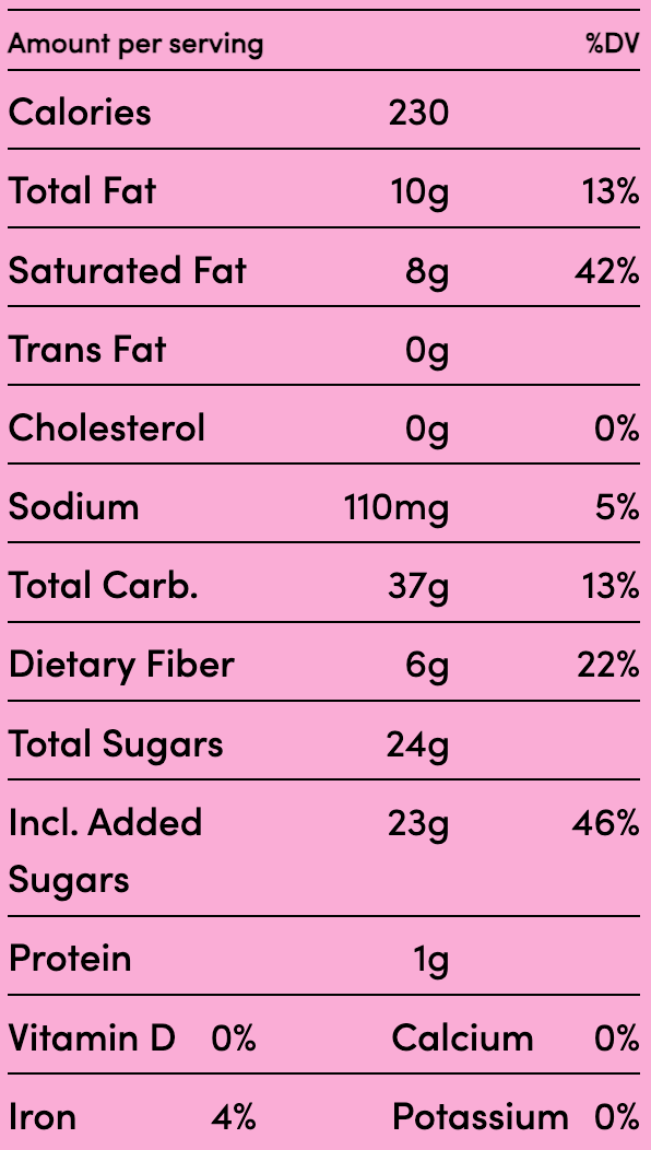 Healthy Goodness Craig's Vegan Tinx Sundae Pint Nutrition Facts