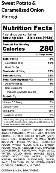 Jaju Sweet Potato & Caramelized Onion Pierogi