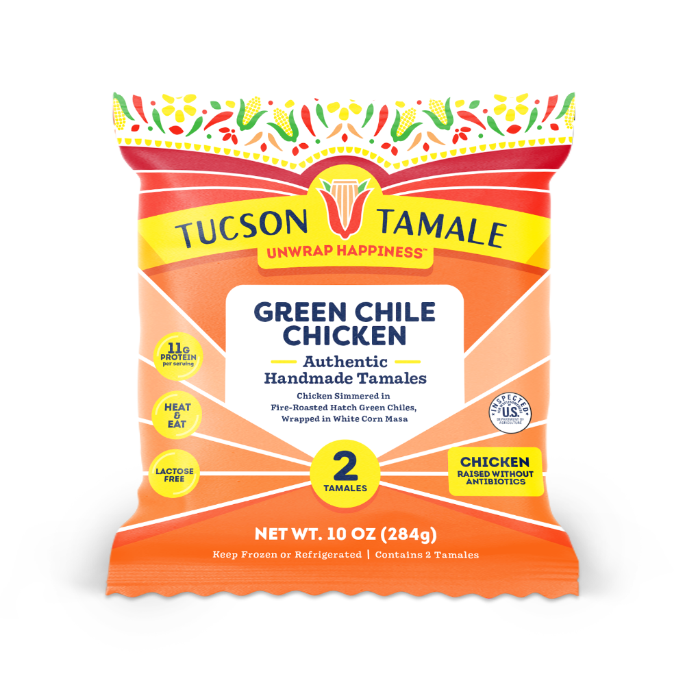 Tucson Tamale: Green Chile Chicken Tamales (2-Pack)