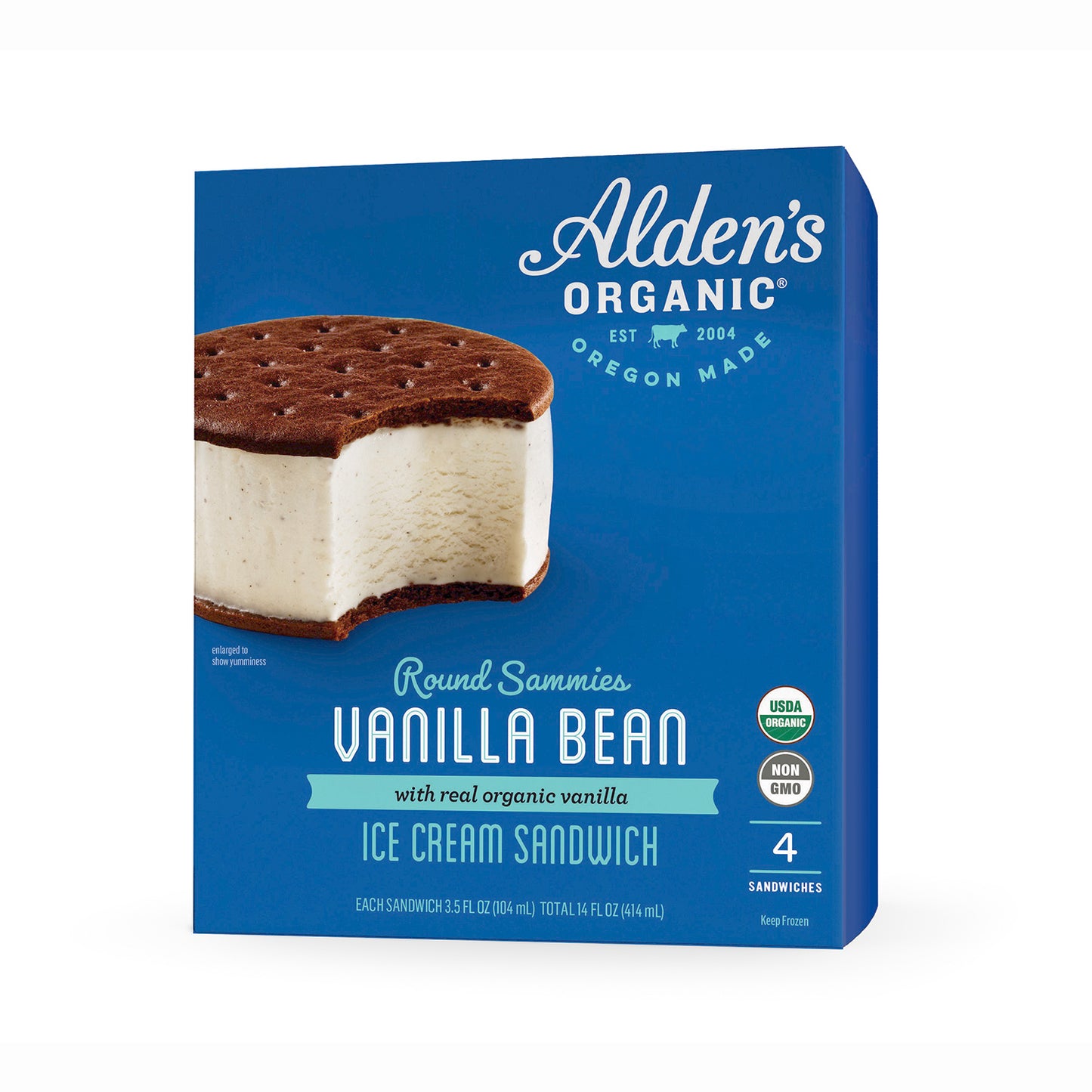 Alden's Organic Vanilla Bean Round Sammies - 4pk