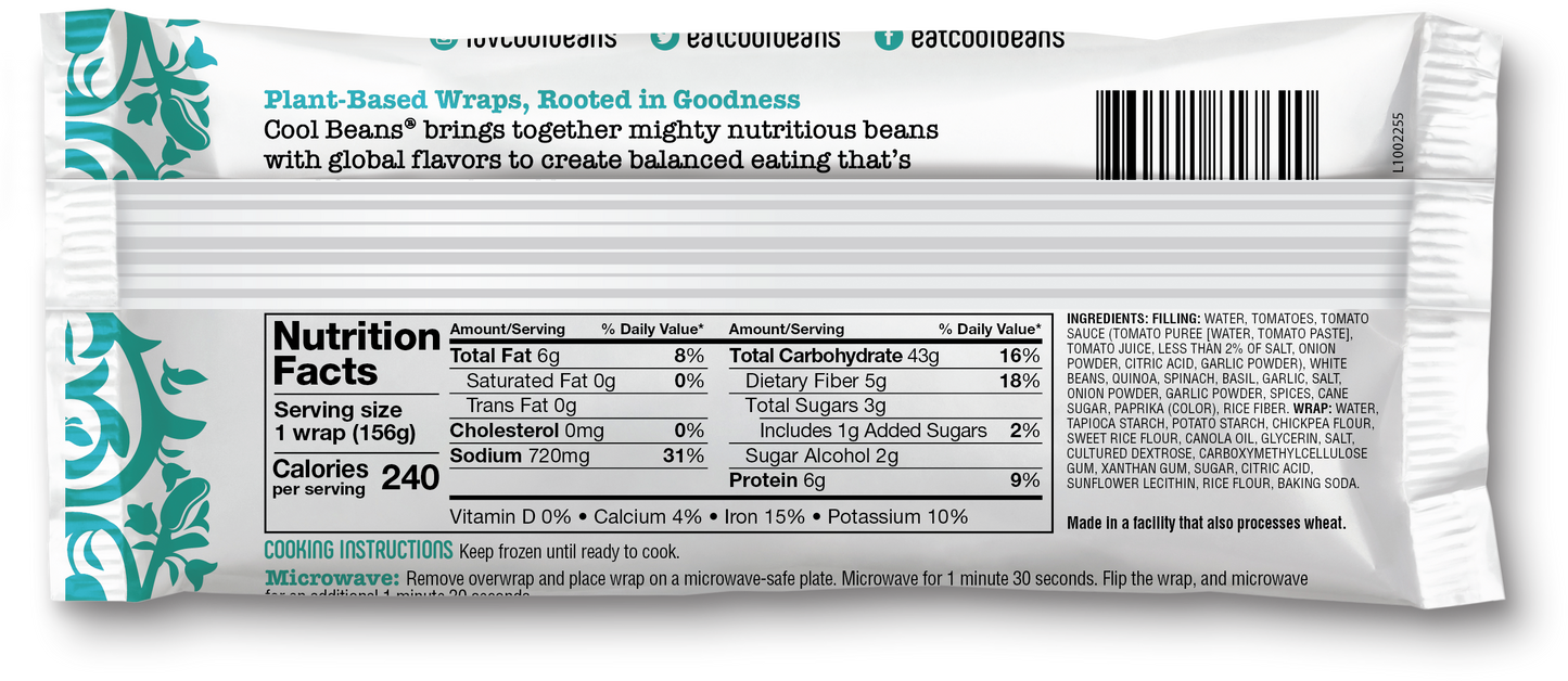 Cool Beans Tuscan Basil Wrap- 2 Pack