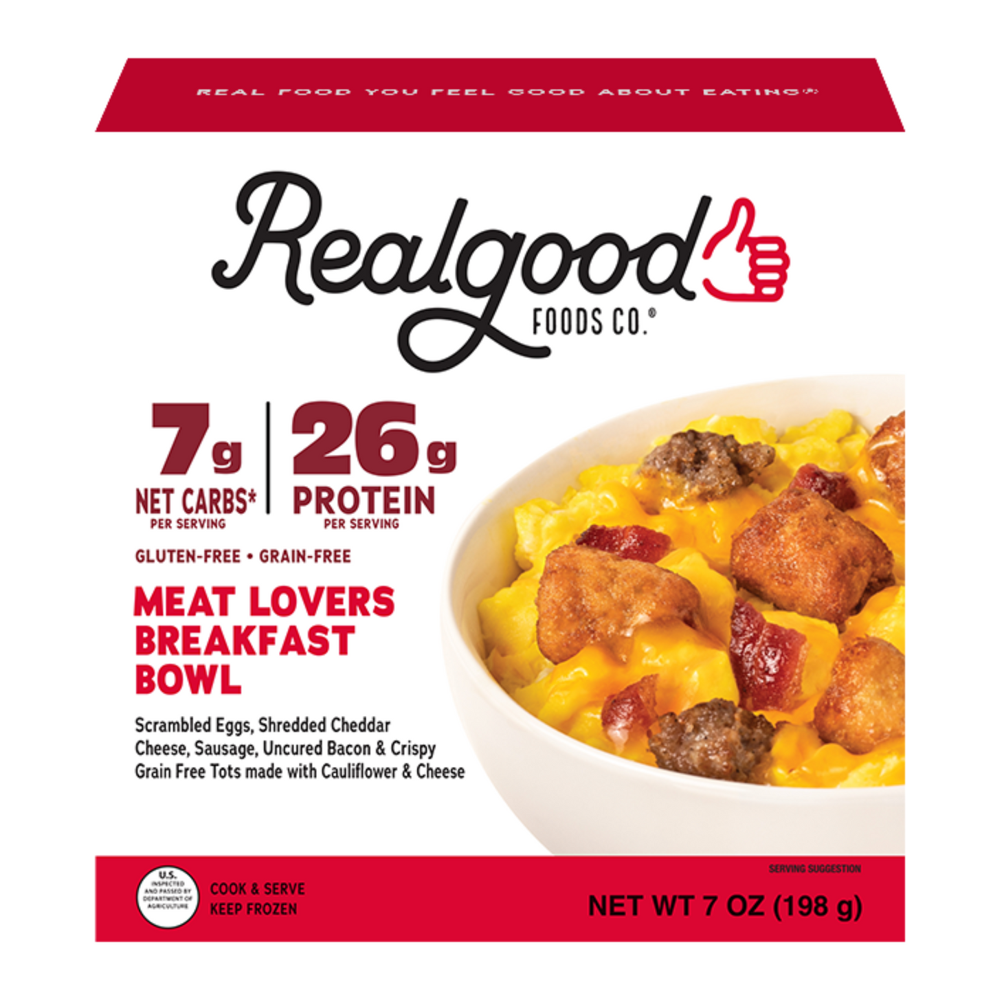 Real Good Foods Meat Lovers Egg & Cheese Breakfast Bowl