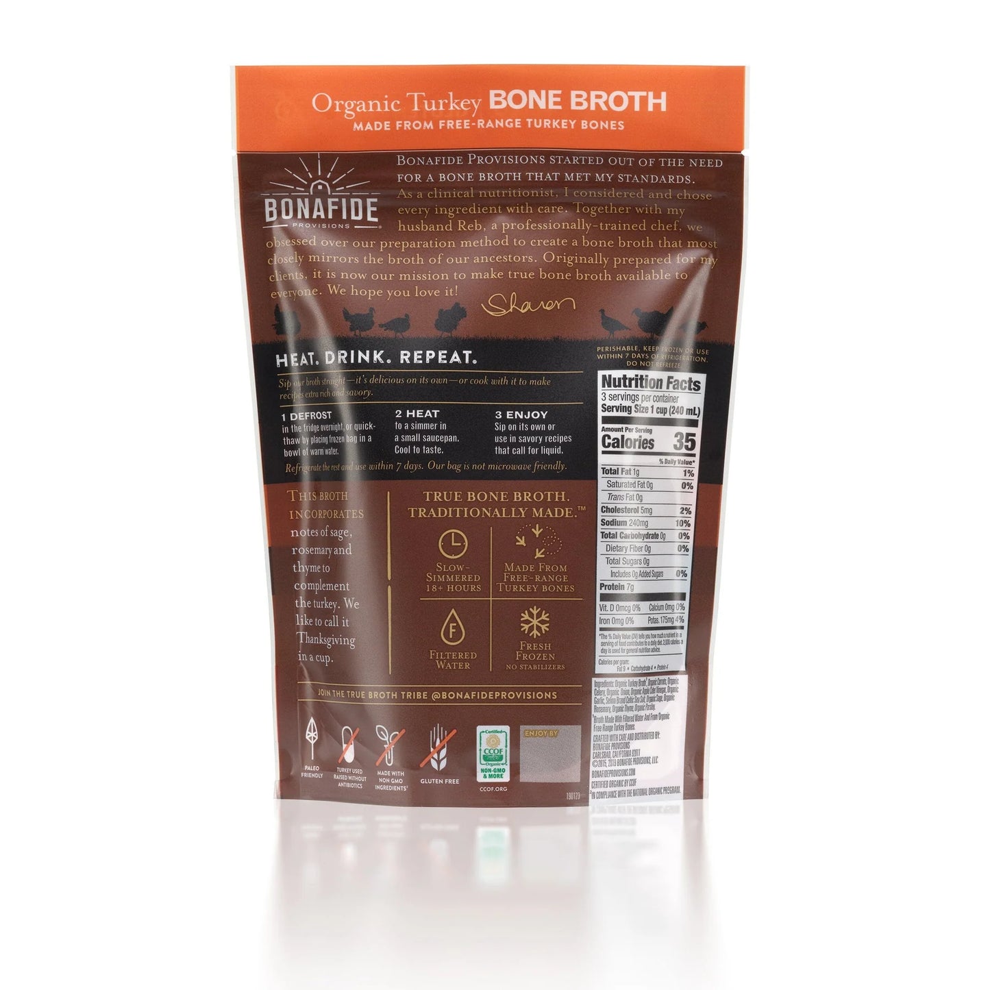 Bonafide Provisions Frozen Organic Turkey Bone Broth - 24 oz