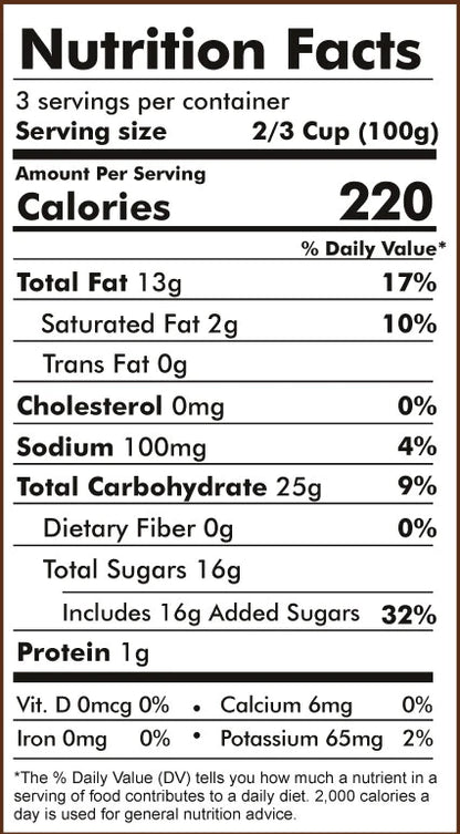 Cado Java Chip Pint-nutrition