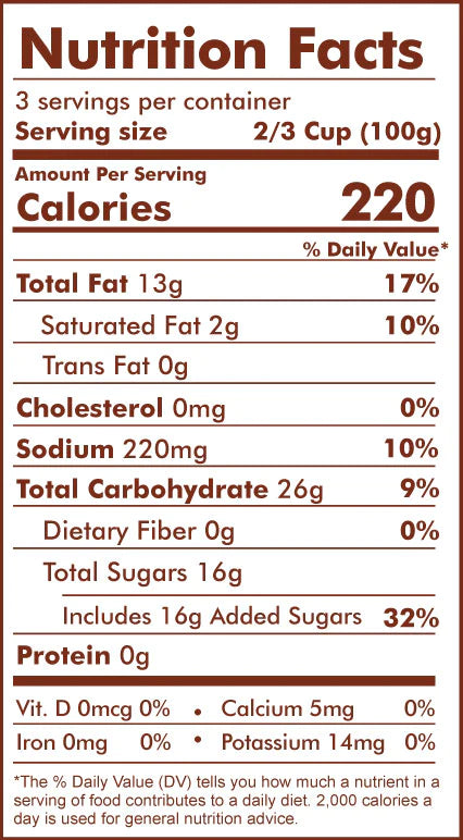 Cado Salted Caramel Pint-nutrition