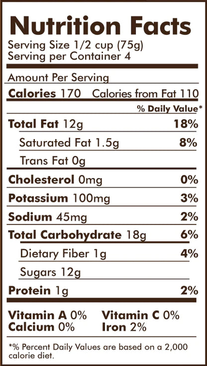 Cado Deep Dark Chocolate Pint- nutrition