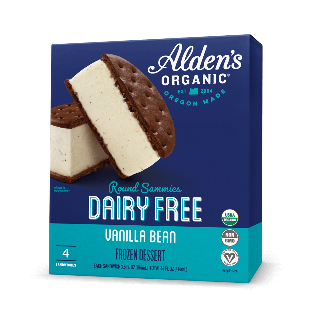 Alden's Organic Dairy Free Vanilla Bean Round Sammies - 4 Pack