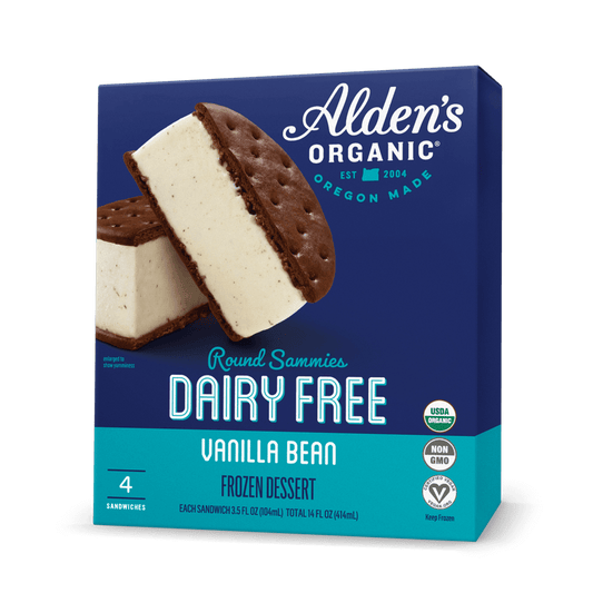 Alden's Organic Dairy Free Vanilla Bean Round Sammies - 4 Pack