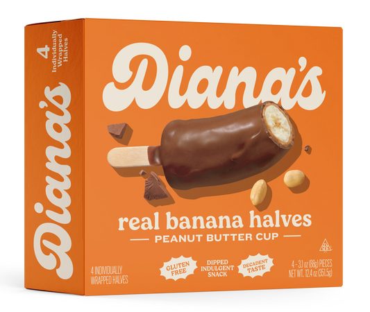 Diana's Peanut Butter Cup Banana Halves - 4 pack