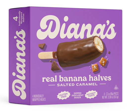 Diana's Salted Caramel Banana Halves - 4 pack