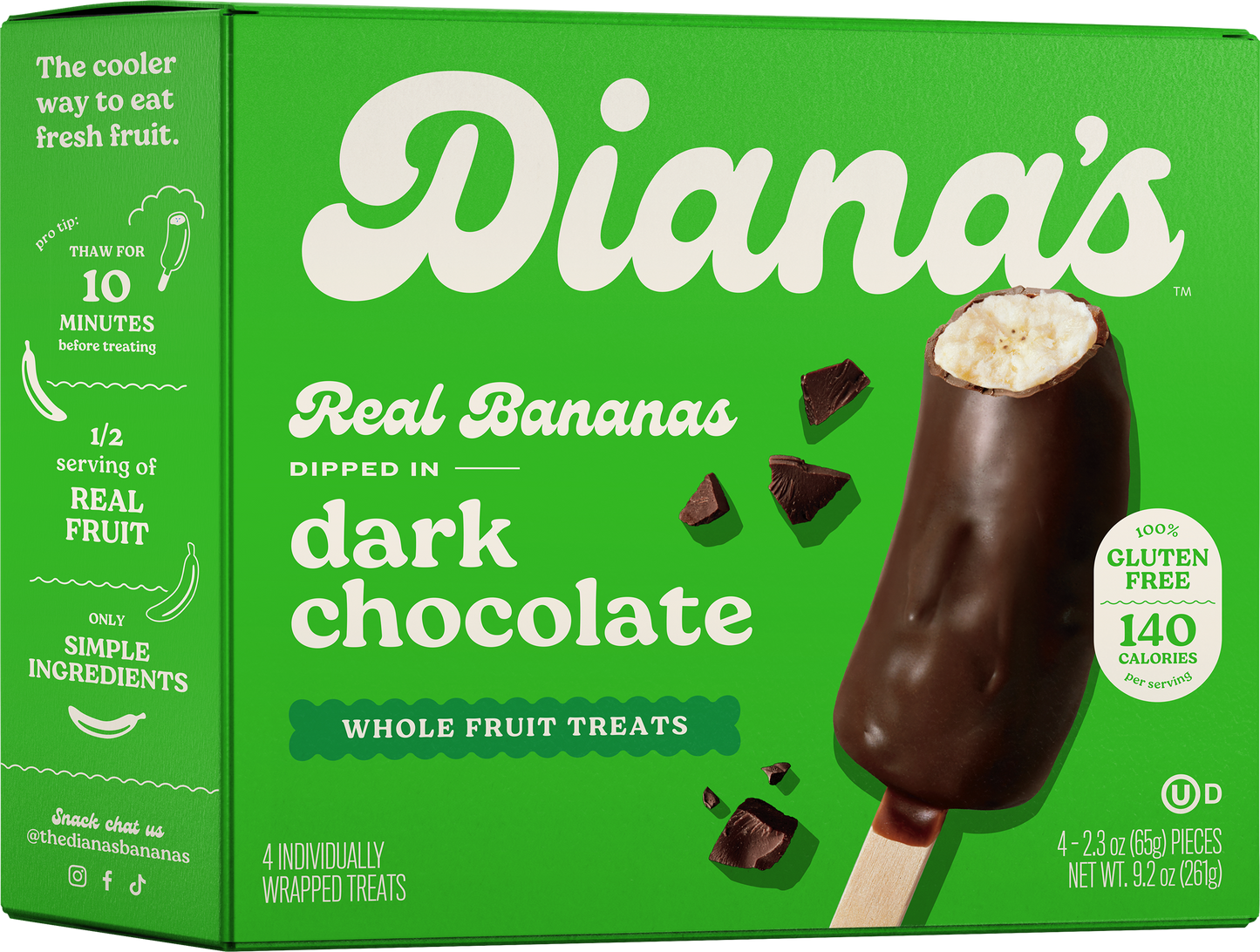 Diana's Dark Chocolate Banana Treats - 4 pack