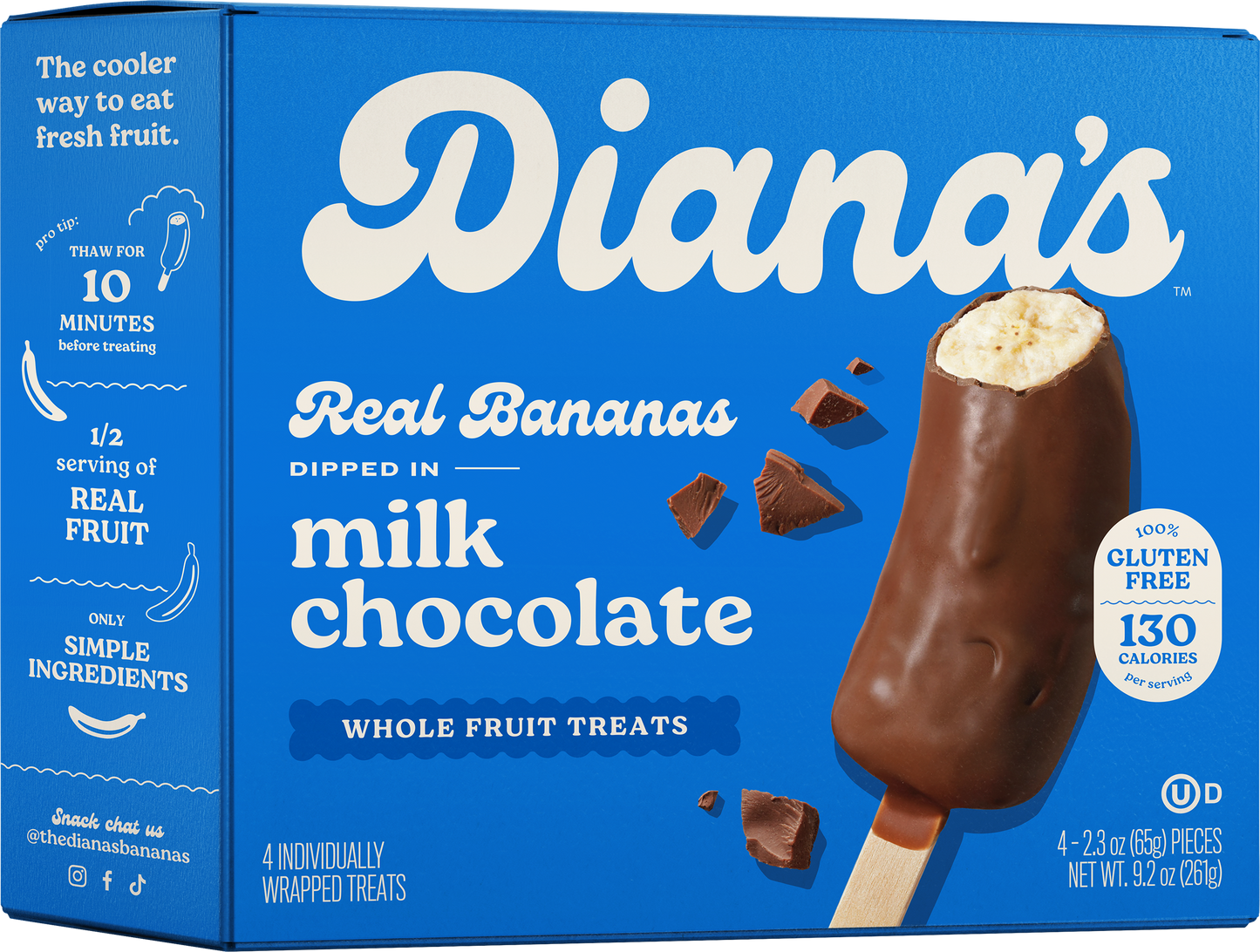 Diana's Milk Chocolate Banana Treats - 4 pack