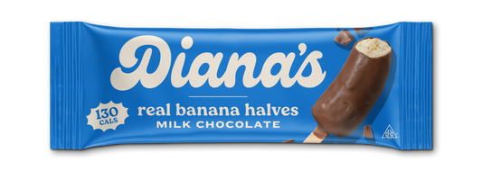 Diana's Milk Chocolate Banana Halves - 30 count case