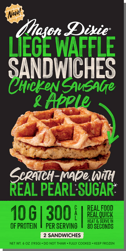 Mason Dixie Apple Liege Waffle Sandwich With Chicken Sausage -2ct