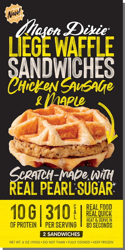 Mason Dixie Maple Liege Waffle Sandwich With Chicken Sausage - 2ct