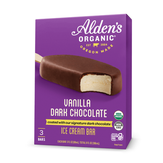 Alden's Organic Vanilla Dark Chocolate Ice Cream Bar - 3 Pack