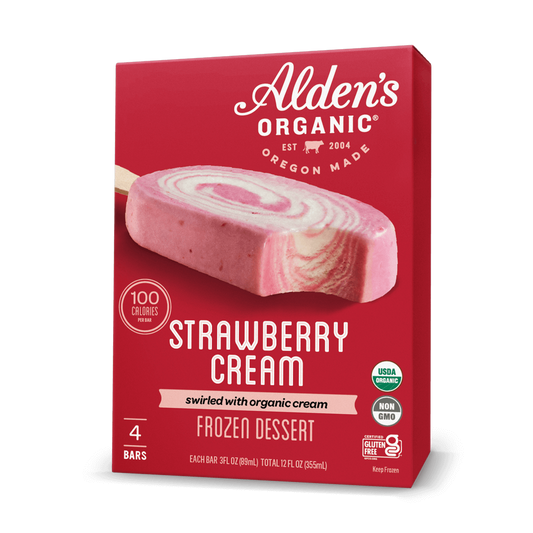 Alden's Organic Strawberry Cream Bar - 4 Pack