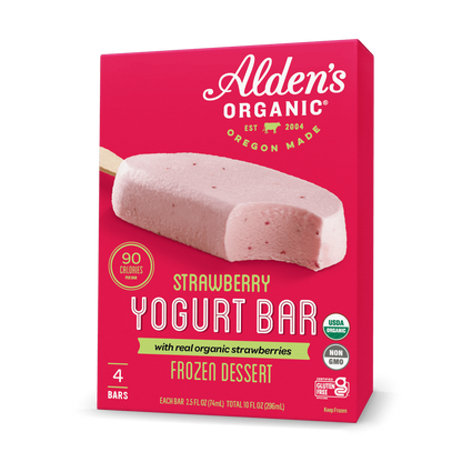 Alden's Organic Strawberry Frozen Yogurt Bar - 4 Pack