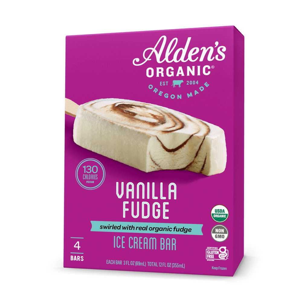 Alden's Organic Swirled Vanilla Fudge Bar - 4 Pack
