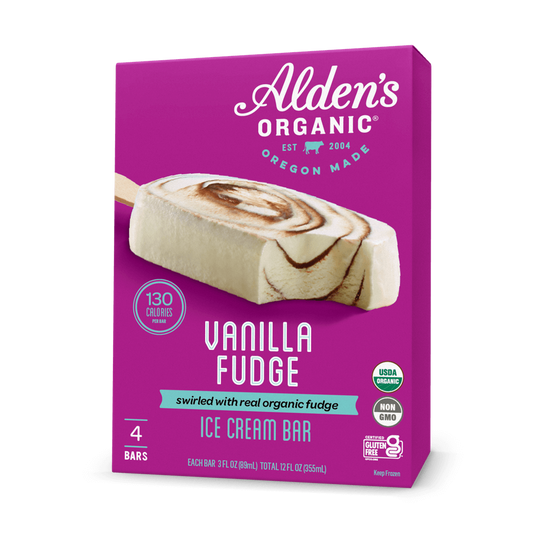 Alden's Organic Swirled Vanilla Fudge Bar - 4 Pack