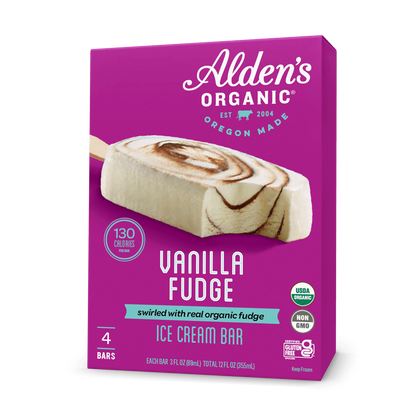 Alden's Organic Swirled Vanilla Fudge Bar - 4 Pack