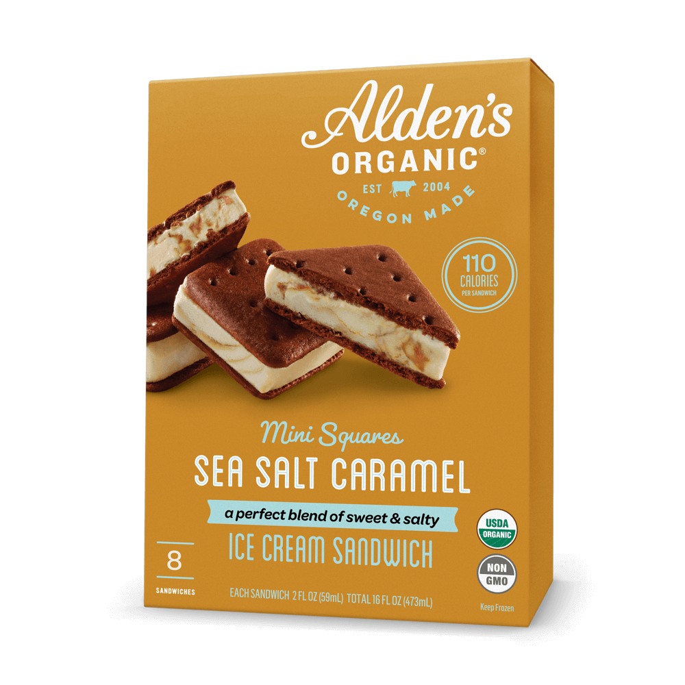 Alden's Organic Sea Salt Caramel Swirl Mini Square Sandwich - 8pk