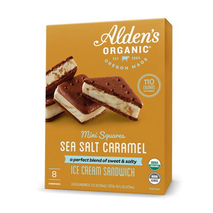 Alden's Organic Sea Salt Caramel Swirl Mini Square Sandwich - 8pk