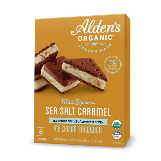 Alden's Organic Sea Salt Caramel Swirl Mini Square Sandwich - 8pk