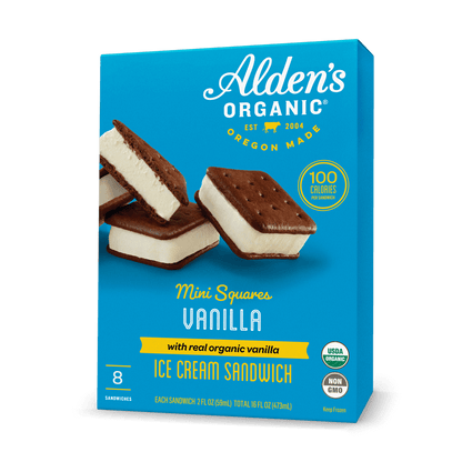 Alden's Organic Vanilla Mini Square Sandwich - 8pk