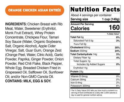 Real Good Foods Orange Chicken Nutrition Facts and Ingredients