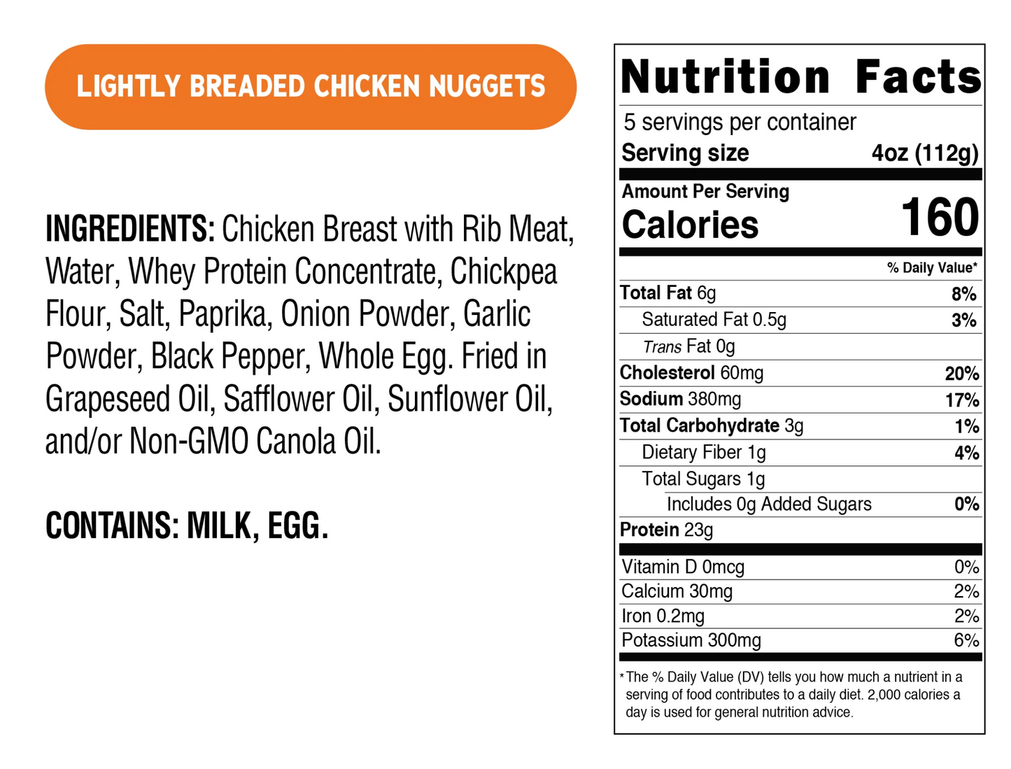 Real Good Foods Chicken Nuggets Nutrition and Ingredients