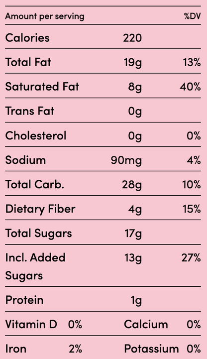 Healthy Goodness Craig's Vegan Sunset & Strawberry Pint Nutrition Facts