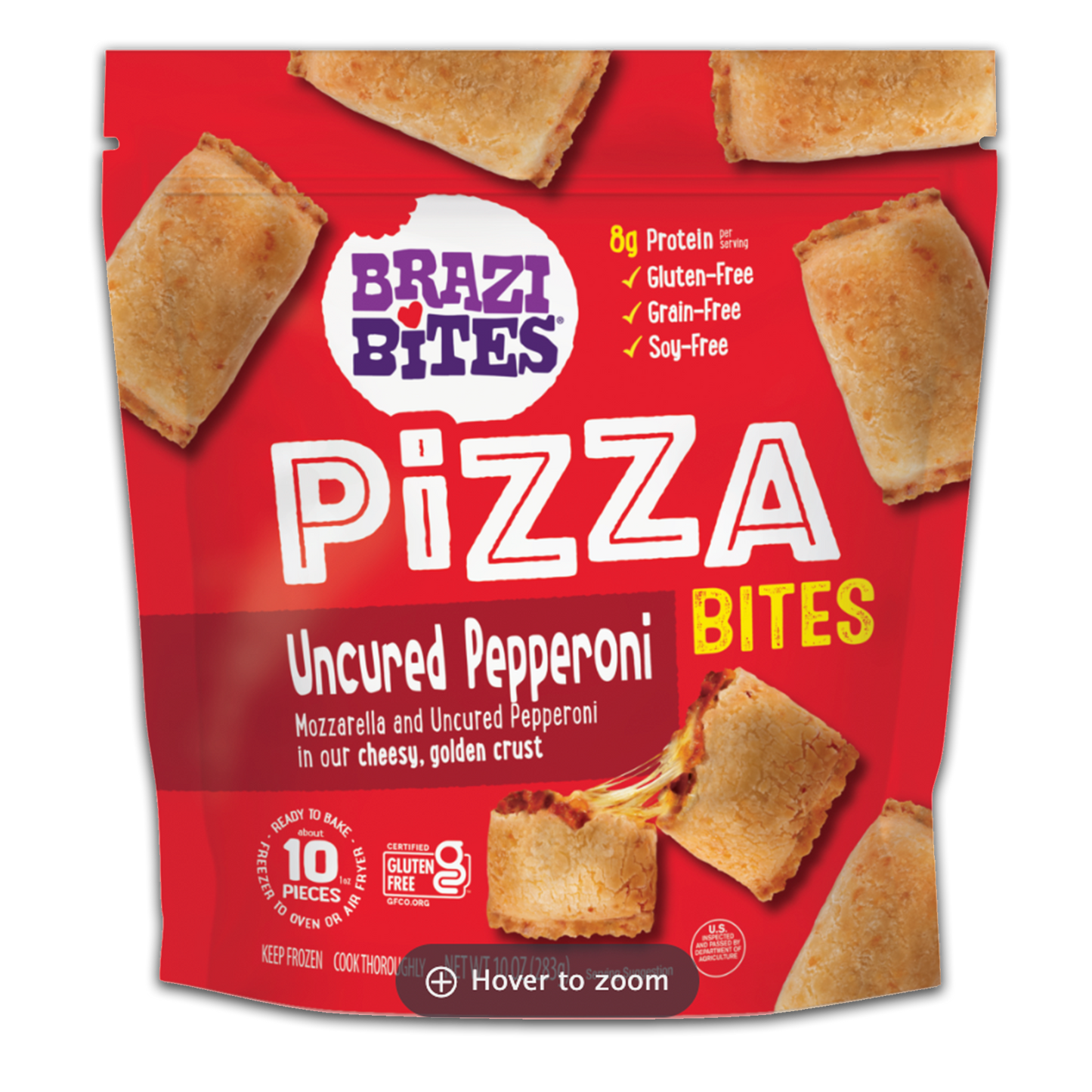 Brazi Bites Pepperoni Pizza Bites- front of packaging