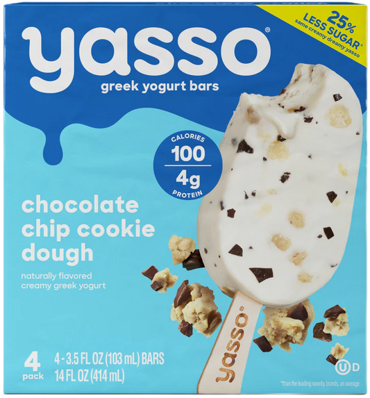 yasso chocolate chip cookie dough bars