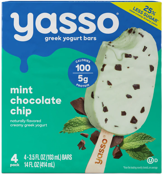 yasso mint chocolate chip bars