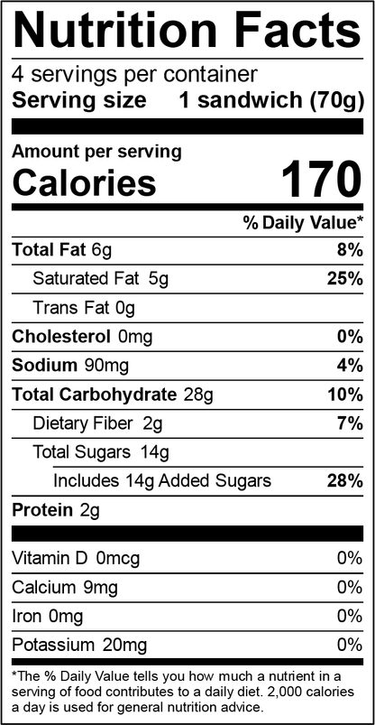 Alden's Dairy Free Caramel Drizzle Round Sammie - 4 Pack