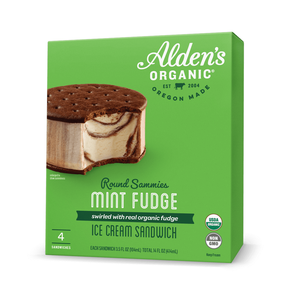 Alden's Organic Mint Fudge Round Sammies - 4 Pack