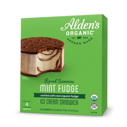 Alden's Organic Mint Fudge Round Sammies - 4 Pack