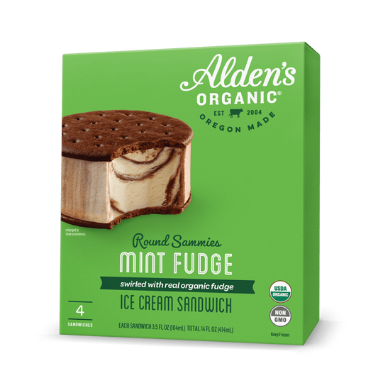 Alden's Organic Mint Fudge Round Sammies - 4 Pack